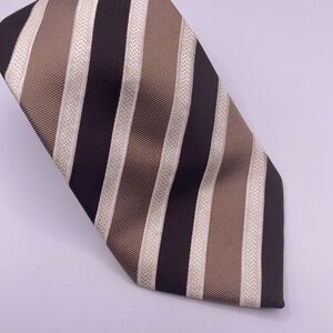 Donald J. Trump Classic Brown and Cream Striped Tie